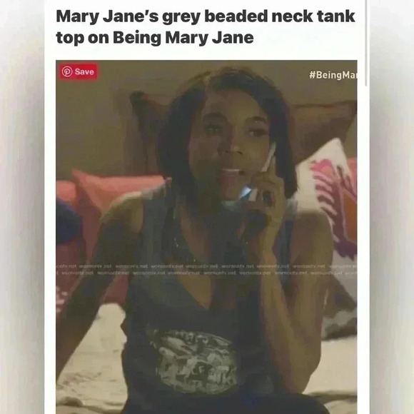 Vintage Havana Womens TANK Small Gray Nickel Bead Cut Out Graphic Tribal Cotten - Picture 3 of 3